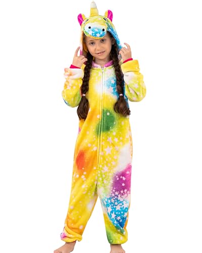 KAKU NANU Einhorn Overall Kinder Einteiliger Unicorn Onesie 6 7 8 Jahre Plüschkostüm Kinder von KAKU NANU