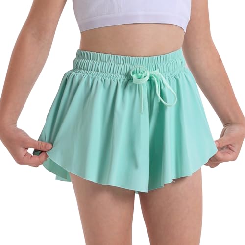 KAKU NANU Flowy Shorts 2-in-1 Röcke und Skorts für Mädchen 5–12 Jahre,6 Farben elastischer Skort mit Tasche Tennis Gymnastik Schule PE Sport von KAKU NANU