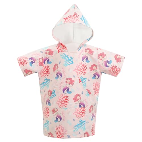 KAKU NANU Kinder Bademantel Mit Kapuze Mikrofaser Bademantel Badeponcho Mädchen Schnelltrocknendes Dryrobe Rosa 5 6 7 8 9 10 Jahre von KAKU NANU