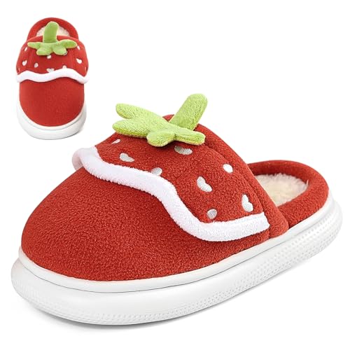 KAKU NANU Kinder-Hausschuhe Jungen Mädchen Memory-Schaum Plüsch Warme Hausschuhe für drinnen von KAKU NANU