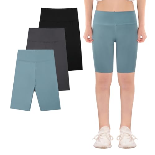 KAKU NANU Kurze Leggings Mädchen Radlerhose Schwarz Grau Blau Leichte Sommerhose Dünne Leggings Sommer 7 8 Jahre 122 128 von KAKU NANU