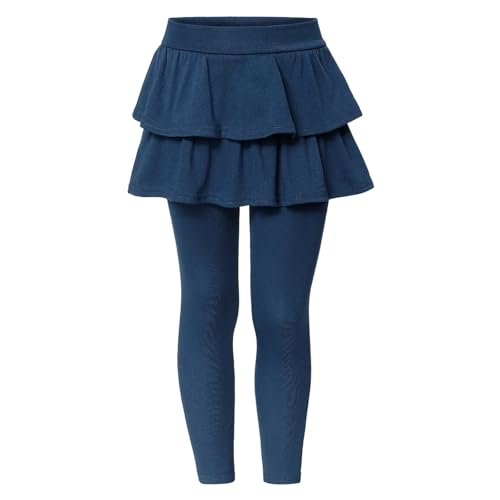 KAKU NANU Mädchen-Leggings mit Rock Atmungsaktiv Schwarz Marineblau Grau 3-10 Jahre von KAKU NANU