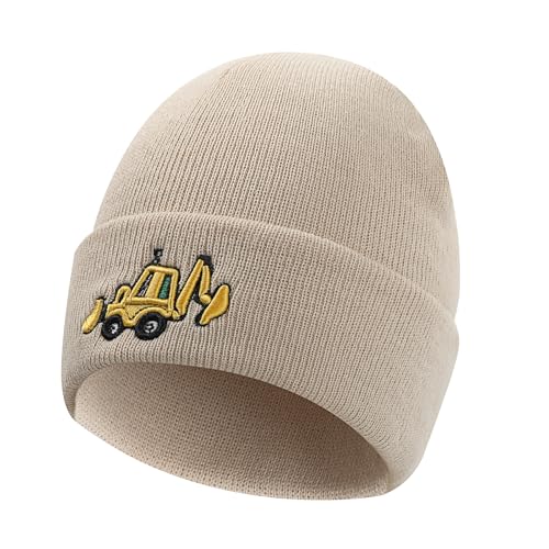KAKU NANU Mütze Kinder Baby Jungen Mütze Herbst Wintermütze Beanie Kinder Jungen Mädchen Strickmütze Beige 2 3 4 5 6 7 8 Jahre von KAKU NANU