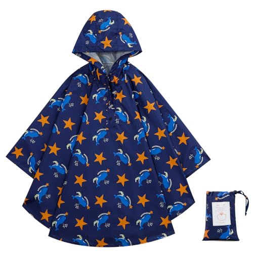 KAKU NANU Regenponcho Kinder Regencape Poncho mit Kapuze Wasserdicht Regen Cape Regenponcho Leicht Jungen Mädchen Wiederverwendbar 98 104 110 von KAKU NANU