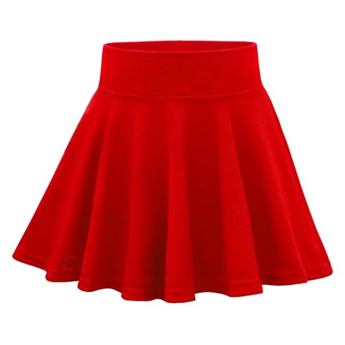KAKU NANU Rock Mädchen Hosenrock Minirock Rock mit Hose Drunter Skort Mädchen Kleidung Rot 12 13 Jahre 158 von KAKU NANU