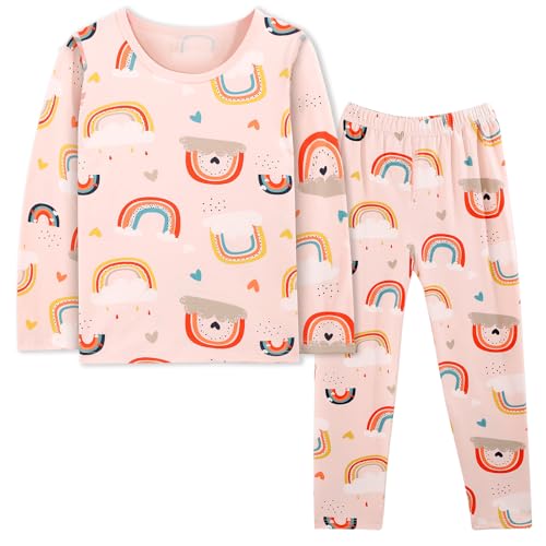 KAKU NANU Schlafanzug Mädchen Kinder Pyjama Set Lang Schlafanzug Kleinkind Baumwolle 134 140 von KAKU NANU