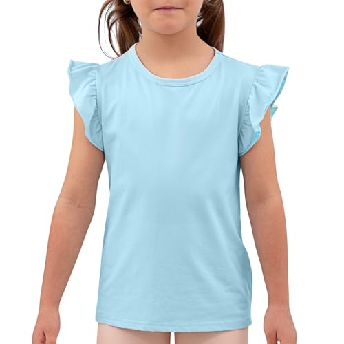 KAKU NANU T Shirt Mädchen Basic Tops Für Mädchen Baumwolle Blau 134 140 9 10 Jahre von KAKU NANU
