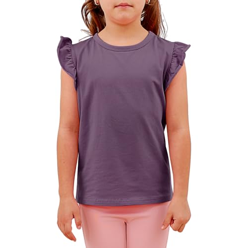 KAKU NANU T Shirt Mädchen Basic Tops Für Mädchen Baumwolle Lila 122 128 7 8 Jahre von KAKU NANU