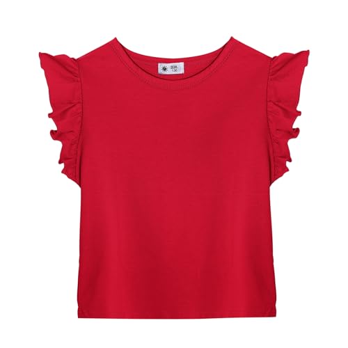 KAKU NANU T Shirt Mädchen Basic Tops Für Mädchen Baumwolle Rot 98 104 3 4 Jahre von KAKU NANU