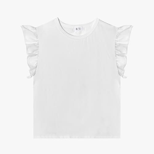 KAKU NANU T Shirt Mädchen Basic Tops Für Mädchen Baumwolle White Weiße 104 110 4 5 Jahre von KAKU NANU