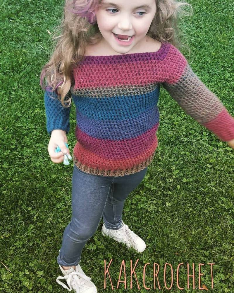Handmade Häkeln Ombre Kinder Pullover Benutzerdefinierte Farben von KAKcrochet