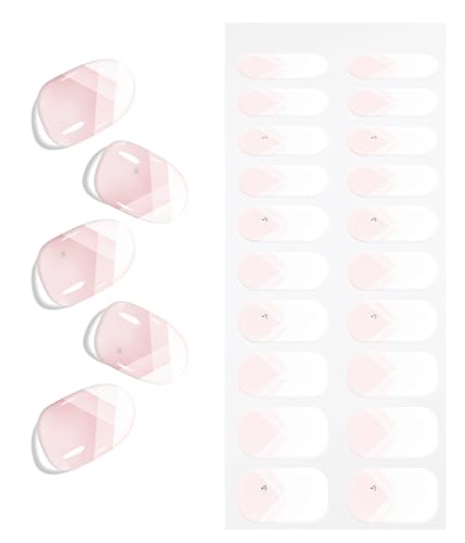 Nagelfolie Creme Rosa French Tip, KALEFUL Gel Nail Nagelfolien Selbstklebend Uv Härtend Nail Art Sticker Dekoration Nageldesign Zubehör von KALEFUL
