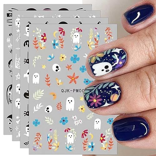 Nagelsticker Halloween, 10 Blatt Selbstklebend Nagelaufkleber Nail Art Sticker Dekoration Nageldesign Zubehör von KALEFUL