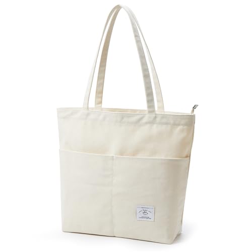 KALIDI Canvas Tasche Damen Handtasche mit Vorderen Taschen Umhängetasche Shopper Tasche Damen Groß Schultertasche für Schule Arbeit Einkauf Alltag Reisen von KALIDI FANCY FOREST