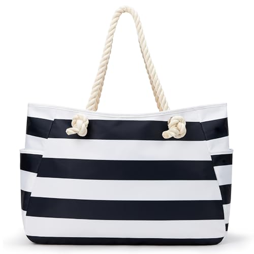 KALIDI Große Strandtasche mit Reißverschluss Damen Badetasche XXL Familie Wasserdicht Beach Bag Tasche Damen Shopper für Strand Reisen Einkaufen Sport von KALIDI FANCY FOREST