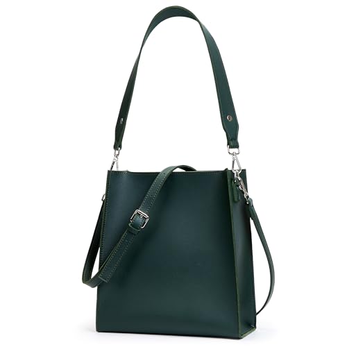 KALIDI Handtasche Damen Mittelgroß Veganes Leder Crossbody Bag Damen Umhängetasche mit Verstellbarem Gurt Tote Bag für Schule Büro Arbeit Reisen Ausflug Einkauf von KALIDI FANCY FOREST