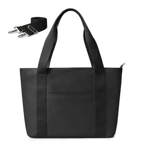 KALIDI Shopper Tasche Damen Groß Tote Bag Uni Tasche arbeitstasche damen mit Reißverschluss Schwarze Handtasche FüR Arbeit, School, BüRo, Schule von KALIDI FANCY FOREST