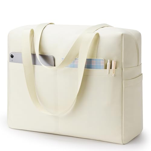 KALIDI Shopper Tasche Damen Handtasche Groß Uni Tasche Damen-Shopper Tote Bag Schwarz FüR Arbeit, BüRo, strandtasche (Beige) von KALIDI FANCY FOREST