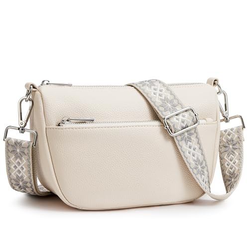 KALIDI Umhängetasche Damen Klein Kunstleder Handtasche Damen Mittelgroß Crossbody Bag Bauchtasche für Schule Büro Arbeit Reisen Ausflug Einkauf von KALIDI FANCY FOREST