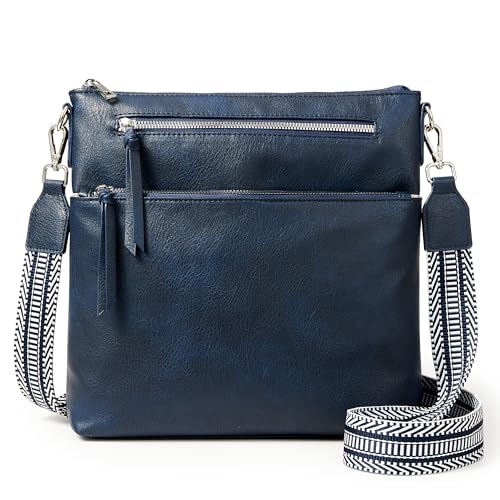 KALIDI Veganes Leder Handtasche Damen Groß Umhängetasche Damen Mittelgroß mit Verstellbarem Gurt Crossbody Bag für Schule Büro Arbeit Reisen Ausflug Einkauf von KALIDI FANCY FOREST