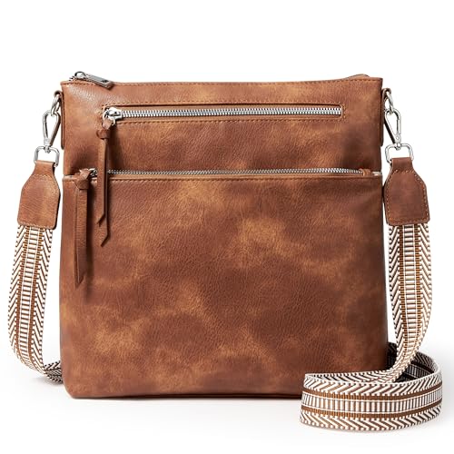 KALIDI Veganes Leder Handtasche Damen Groß Umhängetasche Damen Mittelgroß mit Verstellbarem Gurt Crossbody Bag für Schule Büro Arbeit Reisen Ausflug Einkauf von KALIDI FANCY FOREST