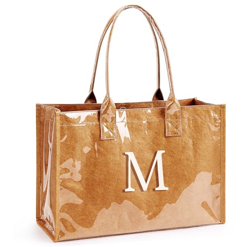 Kalidi PVC-Tragetasche für Damen, Kraftpapier, Arbeitshandtaschen, Geldbörsen mit Tragegriff oben, Buchstabe M, Large Kalidi PVC-Tragetasche für Damen, Kraftpapier, Arbeitshandtaschen, Geldbörsen mit Tragegriff oben, Buchstabe M, Large von KALIDI FANCY FOREST