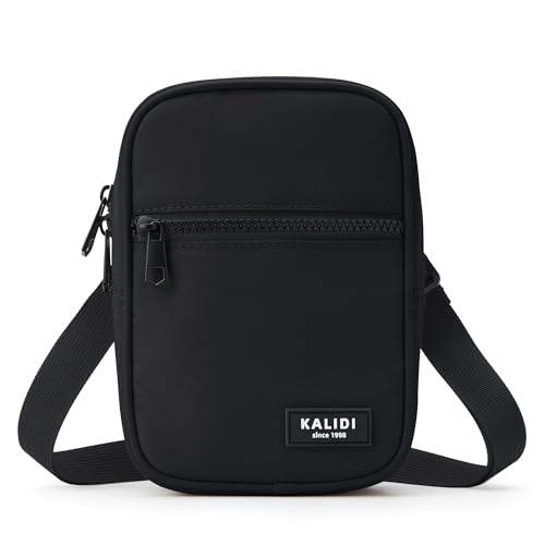 Kalidi Umhängetasche für Damen und Herren, kleine Schultertasche, Bauchtasche, Multi-Positions-Brusttasche, Schwarz, Einheitsgröße von KALIDI FANCY FOREST