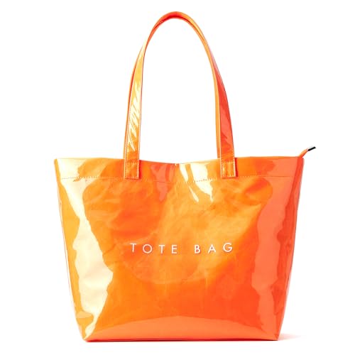 Handtasche Damen Shopper Kraftpapier Tasche Tote Bag Klares PVC Große Schultertasche mit Reißverschluss für Strand,Arbeit,Einkauf,Schule Handtasche Damen Shopper Kraftpapier Tasche Tote Bag Klares PVC Große Schultertasche mit Reißverschluss für Strand,Arbeit,Einkauf,Schule von KALIDI