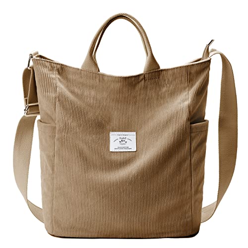 KALIDI Damen Handtasche Cord Shopper Schultertasche Casual Umhängetaschen Groß für Schule Arbeit Alltag Einkauf KALIDI Damen Handtasche Cord Shopper Schultertasche Casual Umhängetaschen Groß für Schule Arbeit Alltag Einkauf von KALIDI