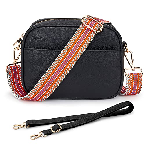 KALIDI Damen Umhängetasche, stylisch Veganem Leder Breiter Gurt Crossbody Schultertasch mit 2 verstellbaren Riemen für tägliches Arbeiten, Einkaufen, Verabredungen, Reisen von KALIDI