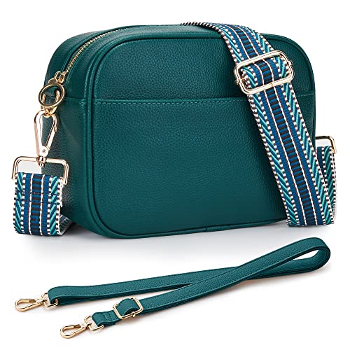 KALIDI Damen Umhängetasche, stylisch Veganem Leder Breiter Gurt Crossbody Schultertasch mit 2 verstellbaren Riemen für tägliches Arbeiten, Einkaufen, Verabredungen, Reisen von KALIDI