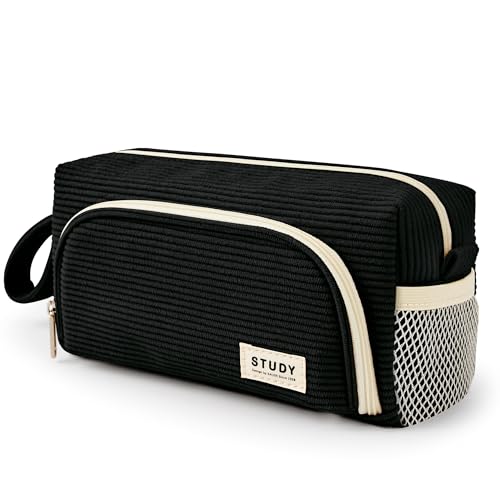 KALIDI Federmäppchen Cord-Stoff Pencil case Mäppchen mit grossem Fassungsvermögen Schreibwarenbeutel Bleistift Beutel für Middle School College Office Studentin Mädchen Geschenk von KALIDI