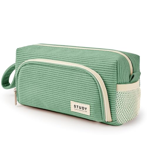 KALIDI Federmäppchen Cord-Stoff Pencil case Mäppchen mit grossem Fassungsvermögen Schreibwarenbeutel Bleistift Beutel für Middle School College Office Studentin Mädchen Geschenk von KALIDI
