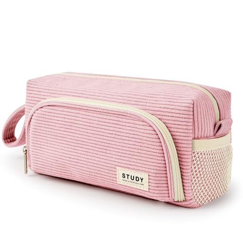 KALIDI Federmäppchen Cord-Stoff Pencil case Mäppchen mit grossem Fassungsvermögen Schreibwarenbeutel Bleistift Beutel für Middle School College Office Studentin Mädchen Geschenk von KALIDI