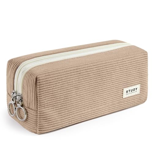 KALIDI Mäppchen Federmäppchen mit 2 Fach Mädchen Teenager Stiftetasche Stiftemappe Cord-Stoff Federtasche Pencil Case Schulmäppchen von KALIDI