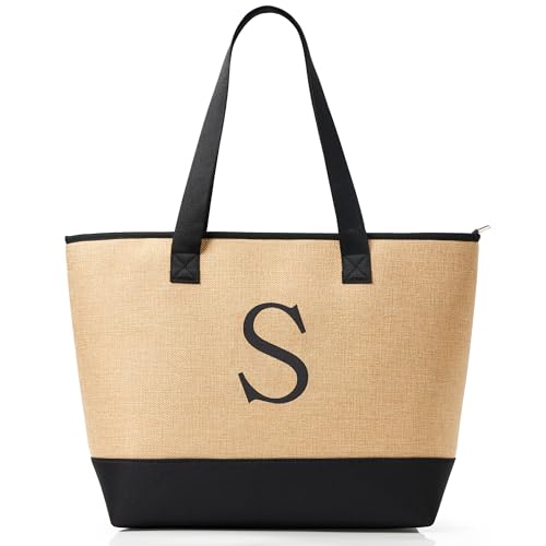 KALIDI Personalisierte Tasche Damen Handtasche Tote Bag Strandtasche mit Reißverschluss Shopper Tasche Groß Schultertasche für Frauen Bräute Brautjungfern,Arbeit,Reisen,Einkaufen,Schule von KALIDI