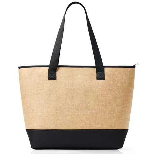 KALIDI Personalisierte Tasche Damen Handtasche Tote Bag Strandtasche mit Reißverschluss Shopper Tasche Groß Schultertasche für Frauen Bräute Brautjungfern,Arbeit,Reisen,Einkaufen,Schule von KALIDI