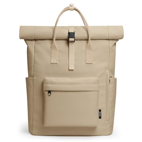 KALIDI Rucksack Damen Herren Tagesrucksack mit Laptopfach, Unisex Modern Rolltop Rucksack Daypack, Wasserdichter Schulrucksack, Lässiger Backpack Schule Freizeit Uni Arbeit von KALIDI