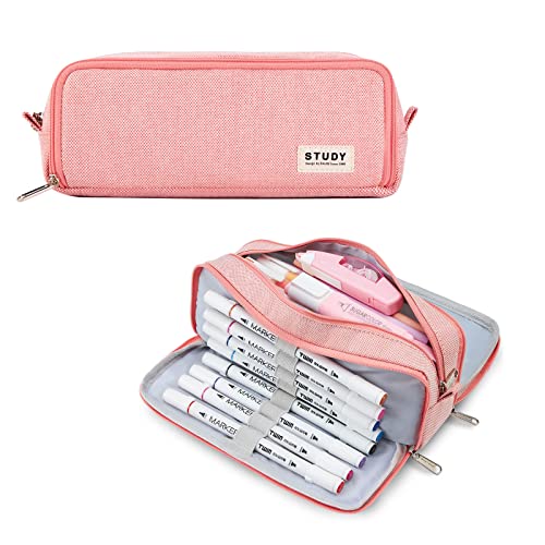 KALIDI Federmäppchen 3 Fach Pencil Case Mäppchen Mädchen Schulsachen Stifte Etui Schule Damen Federtaschen Federmappe Große Kapazität Schlamppermäppchen Stiftetasche von KALIDI