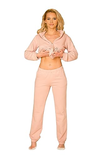 Kalimo Damenhosen Brav | Baumwollehosen | Farbe: Rose | Größe: M | Baumwolle | Hose mit Taschen | Jogginghose Bündchen Enden | Frauen Freizeithose | Sweathosen | Sporthose Lange von Kalimo