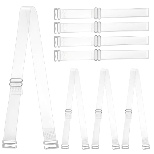 4 Pairs BH Durchsichtige Träger, Unsichtbare Klare BH Träger Transparent Silikon Weiche Trägern rutschfeste BH Schultergurte Verstellbare Durchsichtige BH Träger Ersatz für Frauen von KALIONE