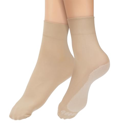 KALIONE 10 Paar Damen Seidensocken, Damen Nylon Socken seidige knöchelhohe Socken elastische ultradünne Seidensocken Nylon-Knöchelstrümpfe atmungsaktive Seidensocken für Frauen und Mädchen von KALIONE