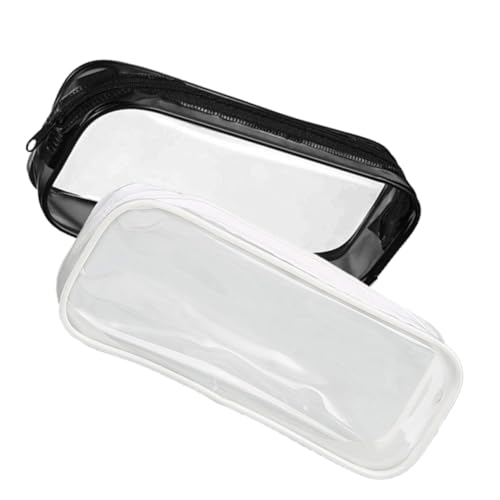 KALLORY 1 Satz Schreibwarenstiftbeutel Reise -Make -up -Taschen Tragbare Make-up-Taschen Aufbewahrungstaschen Mit Reißverschluss Reißverschlussbeutel Weiß PVC 2 Stück von KALLORY