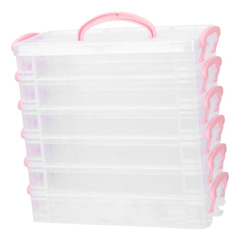 KALLORY 1 Set-Box Mehr Schicht ige Schreibwaren Box Stift-Organizer Stifte + Bleistift Kinder federmäppchen schreibwaren Organizer tragbarer Stifthalter Schulzubehör Plastik Transparent von KALLORY