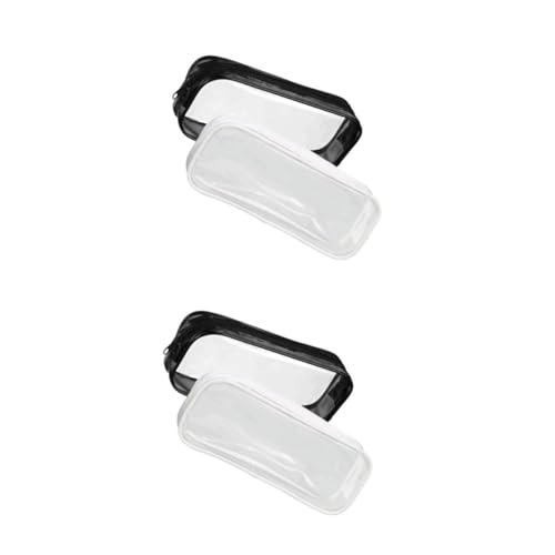 KALLORY 2 Sätze Schreibwarenstiftbeutel Aufbewahrungstaschen Mit Reißverschluss Reise -Make -up -Taschen Tragbare Make-up-Taschen Reißverschlussbeutel Weiß PVC 2 Stücke * 2 von KALLORY