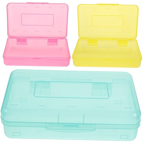 KALLORY Elegantes Federmäppchen Aus Kunststoff Für Schüler 3-teiliges Set Fächer Bleistiftbox Deckel KALLORY Elegantes Federmäppchen Aus Kunststoff Für Schüler 3-teiliges Set Fächer Bleistiftbox Deckel von KALLORY