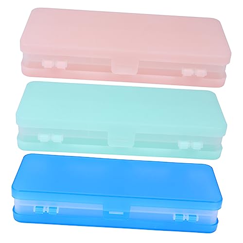 KALLORY 3 Stücke Bleistift Fall Bleistifte Fall Klar Doppel Seiten Schreibwaren Fall Bleistift Boxen Für Schule Kunststoff von KALLORY