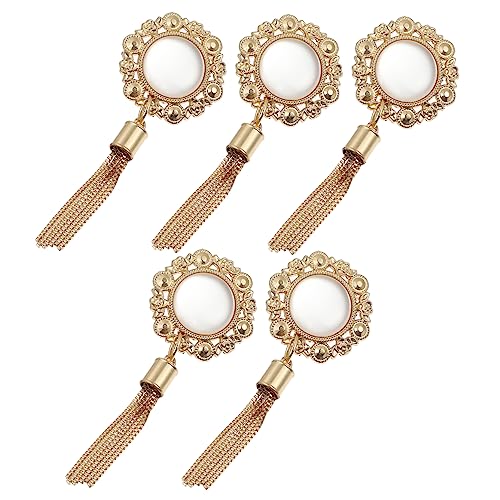 KALLORY 5 Stück Taschenquaste hängend Zubehör Geldbeutel Handtasche Kette mit Geldbörsenanhänger für Handtaschen Taschenverzierung Quastenschnalle für Handtasche Zinklegierung Golden von KALLORY