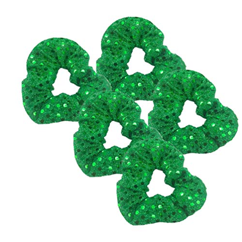 KALLORY 5Pcs Weihnachtshaargummis Set Elastische Haarbänder Scrunchie Bommeln Weiche Haargummis Seile Weihnachtshaarschmuck für Frauen Oder Mädchen Grün von KALLORY