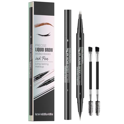 Augenbrauenstift - Wasserfester Microblading Eyebrow Pen 2-in-1 Dual-Ended 3d Augenbrauenstift mit 2 Gabelspitzen für einen natürlichen Look und ein langanhaltendes Ergebnis von KALOEY
